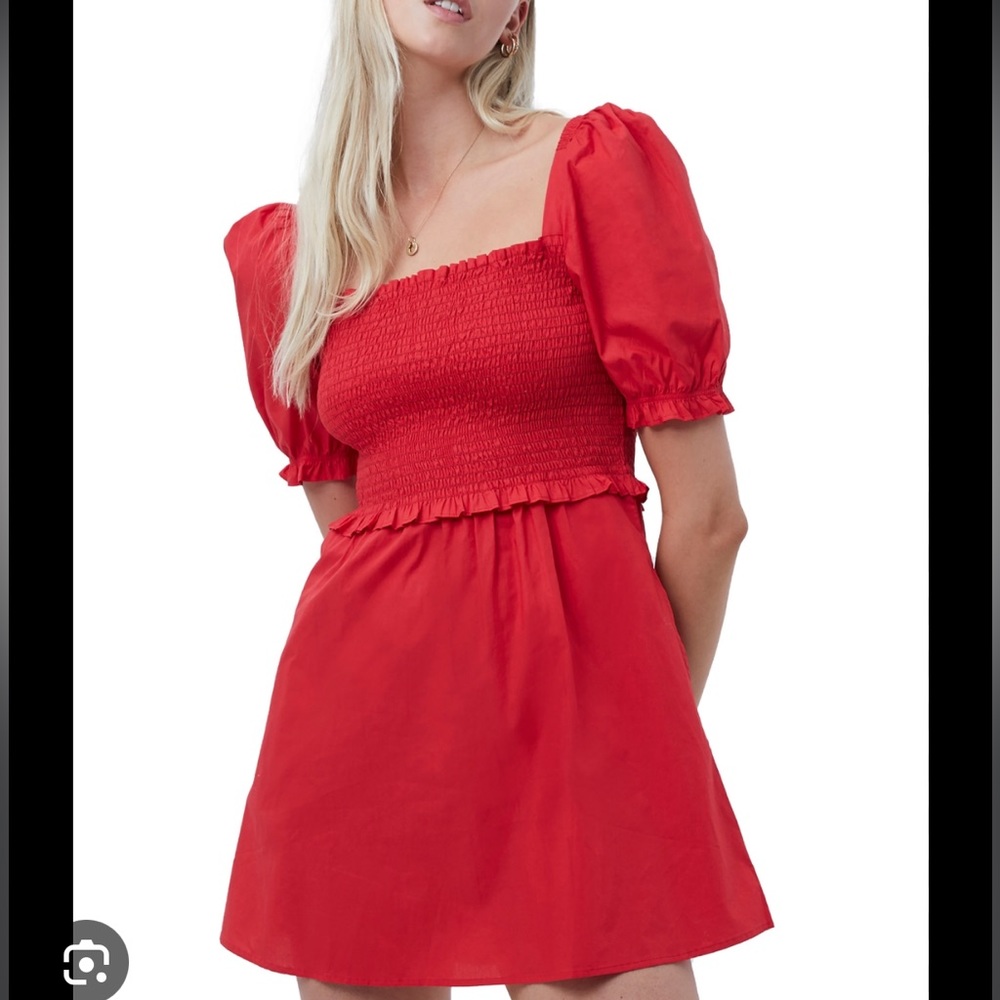 Rhodes Short Sleeve Smocked Poplin Dress
French Connection